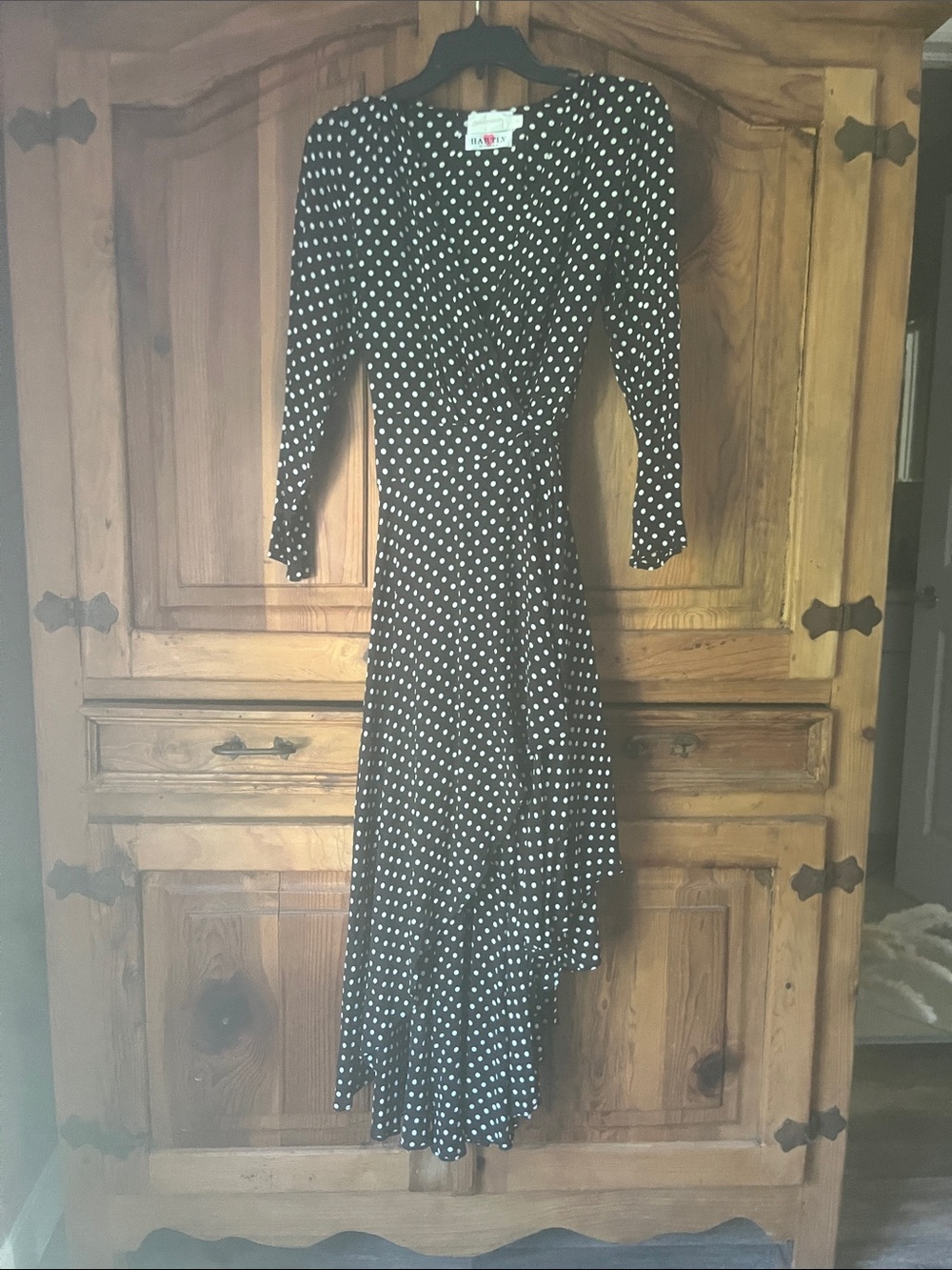 Zimmermann Black Polka Dot Wrap Midi Dress - Picture 3 of 5